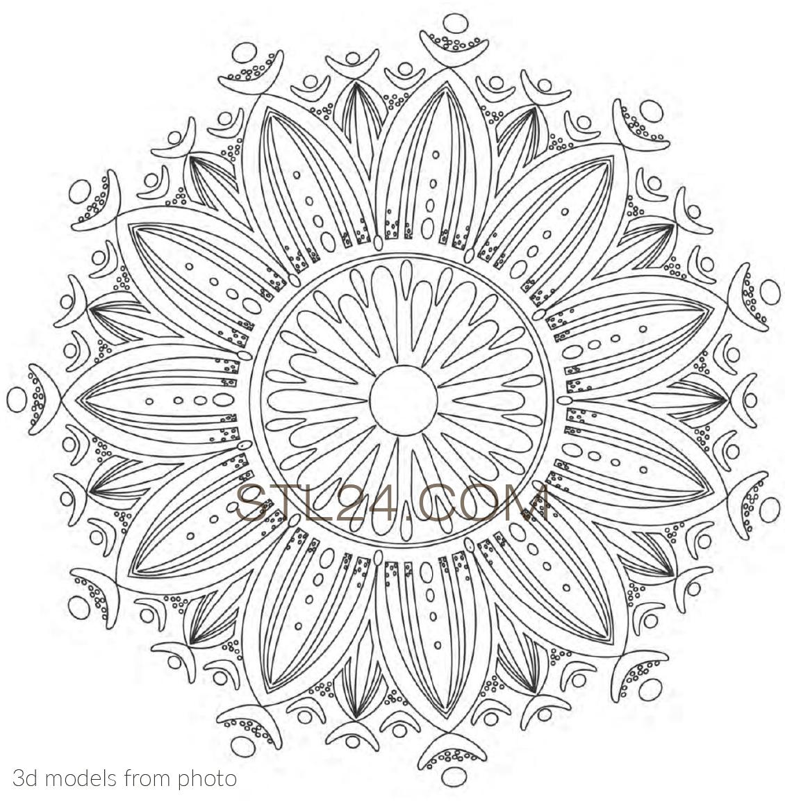 Розетки (ROSETTE_0245 -  | 3D model 3DSMAX / OBJ / STL) 3D модель для ЧПУ станка